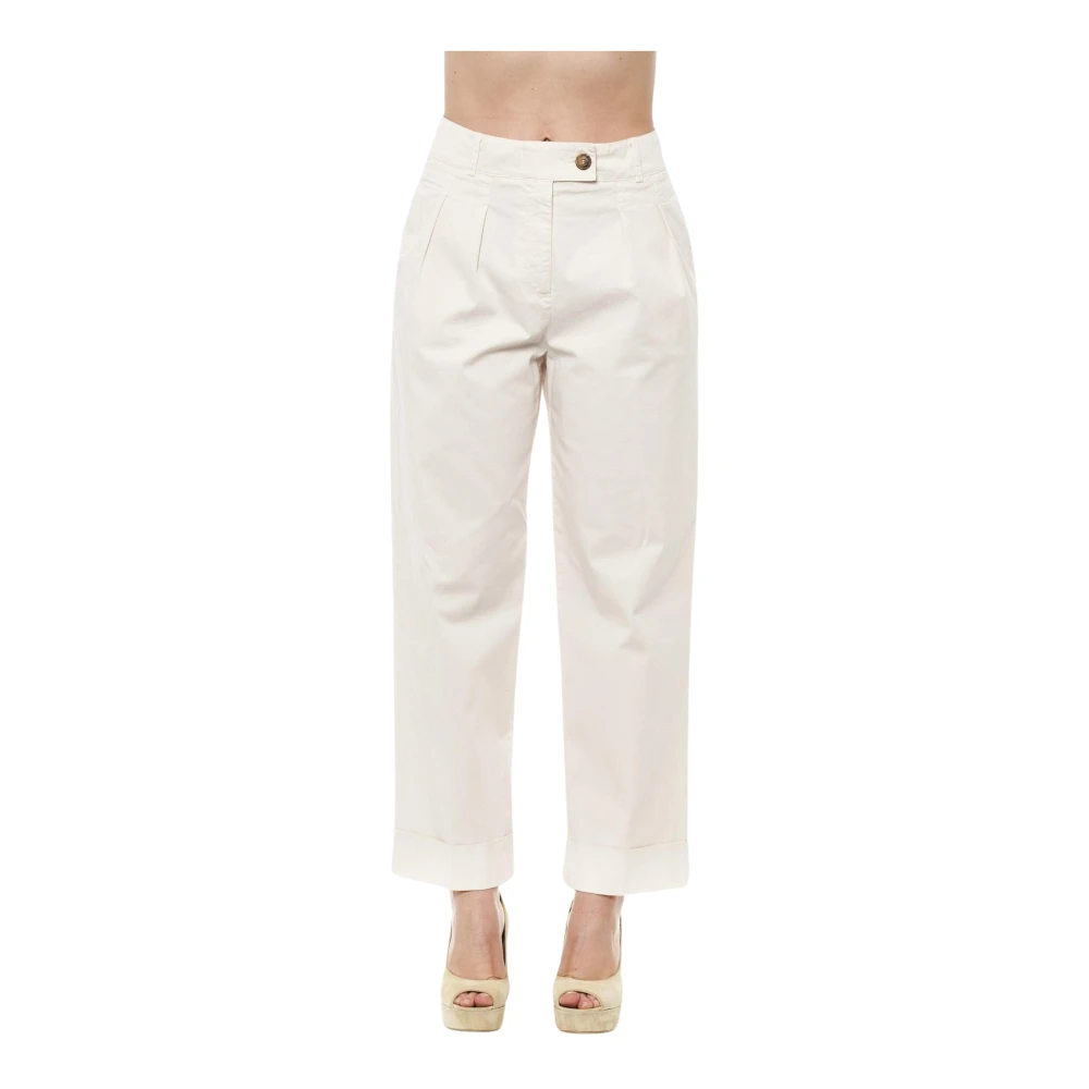 PESERICO Beige Wijde Palazzo Broek Hoge Taille Beige Dames