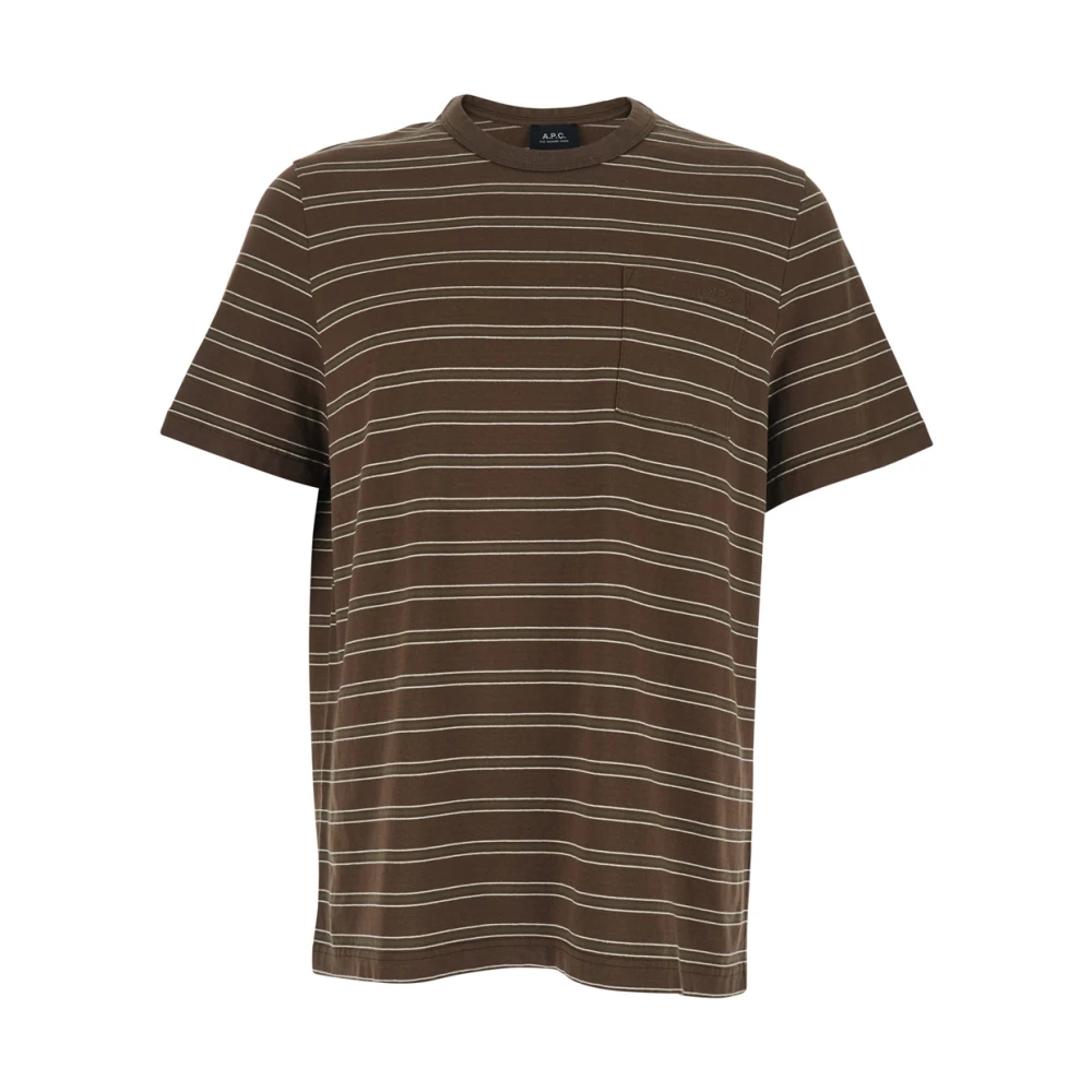 A.p.c. Herr Brun Toppar Xl, Bomull, Randig T-Shirt