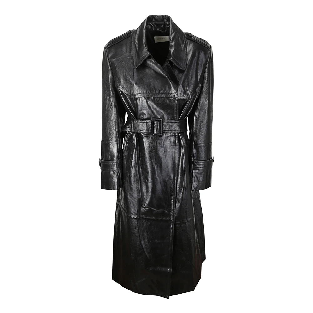 SPORTMAX Stijlvolle Leren Knoopjas Black Dames