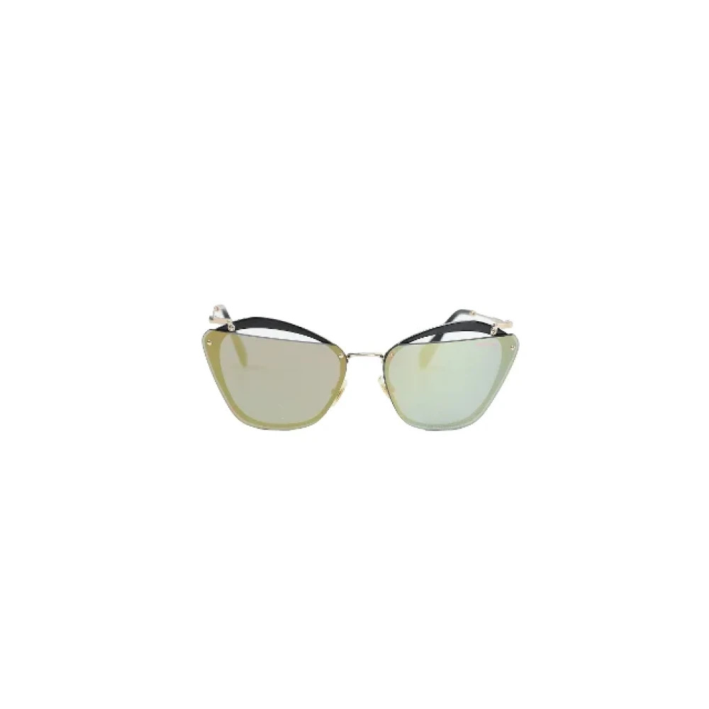 Miu Pre-owned Fabric sunglasses Yellow Dames