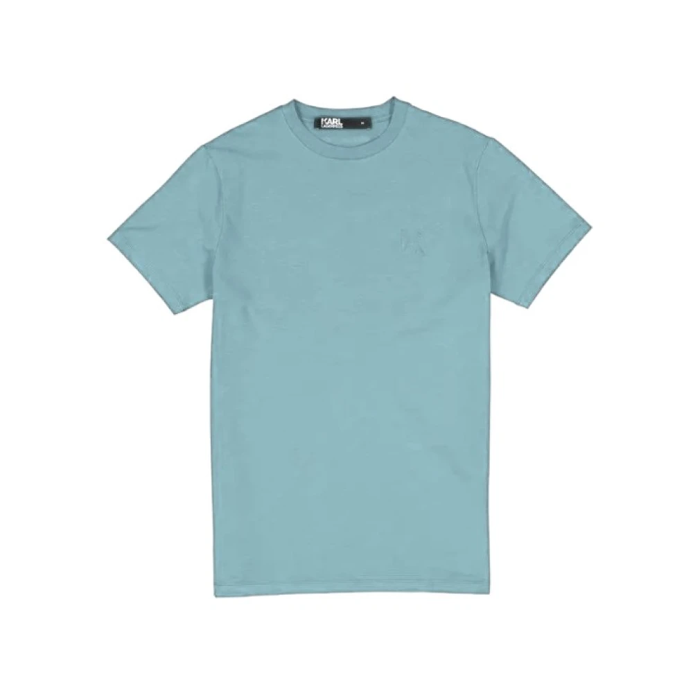 Karl Lagerfeld Lichtblauw Regular Fit Katoenen T-Shirt Blue Heren