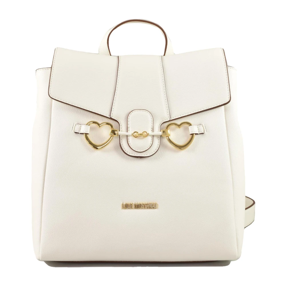 Love Moschino Stijlvolle PU-rugzak White Dames