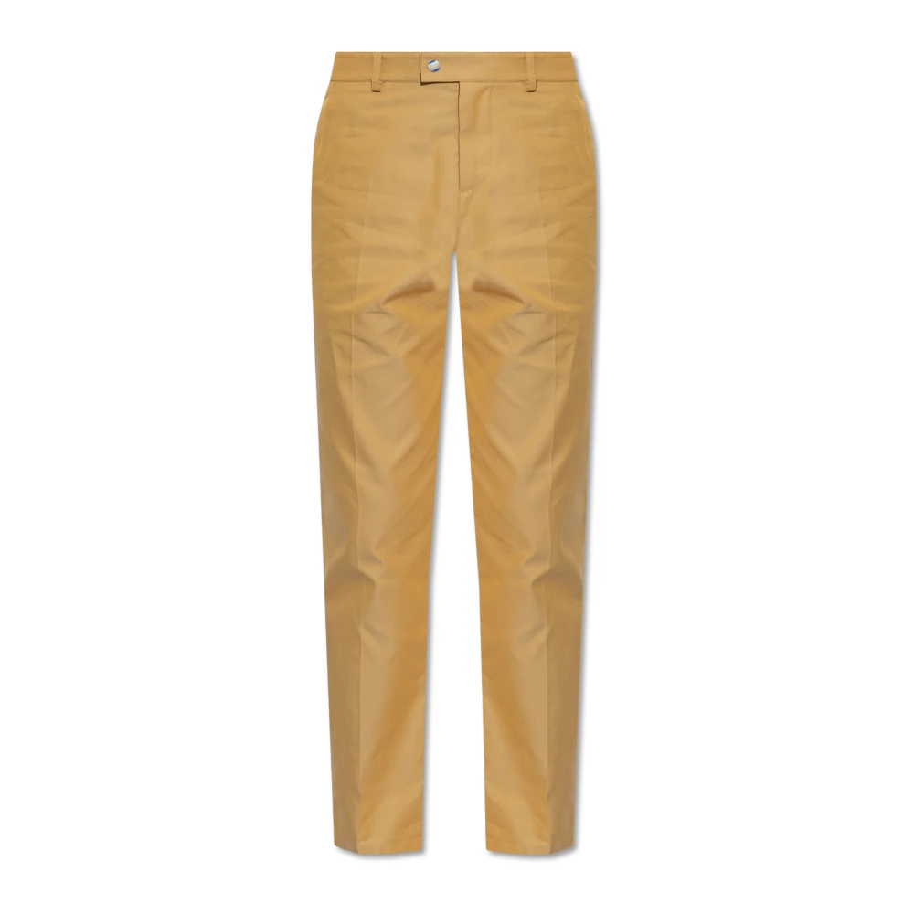 Burberry Yellow Chinos, Male, L, Pleat-Front Trousers