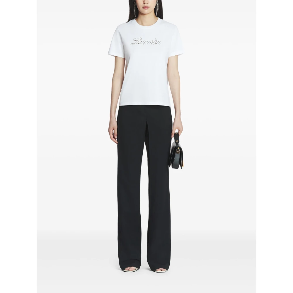 Lanvin Geborduurd Script Logo T-shirt White Dames