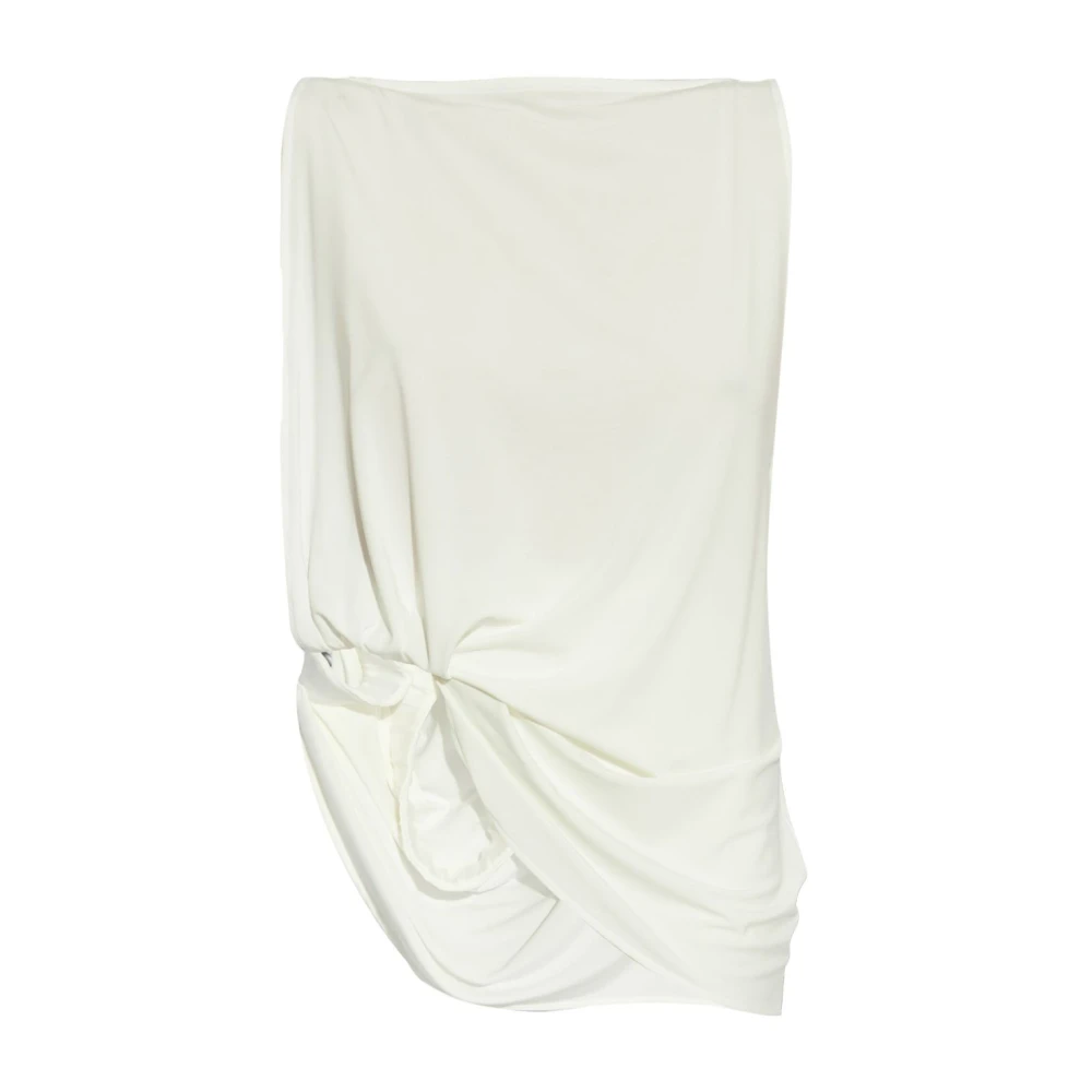 Jacquemus Witte Mouwloze Top met Asymmetrisch Ontwerp White Dames