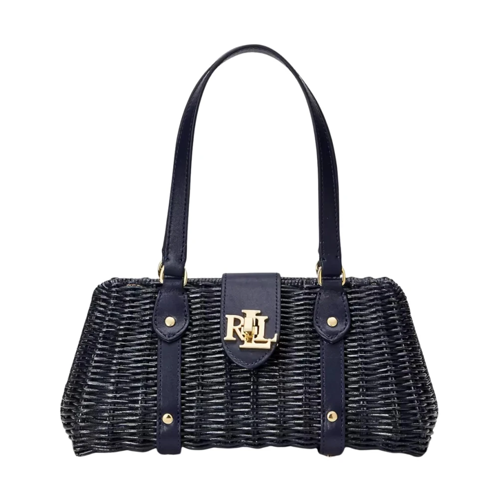 Ralph Lauren Navy Rieten Handtas Blue Dames