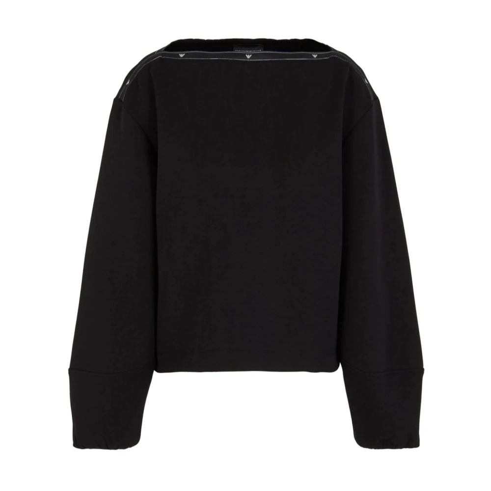 Emporio Armani Zwarte Sweater met Logodetail Black Dames