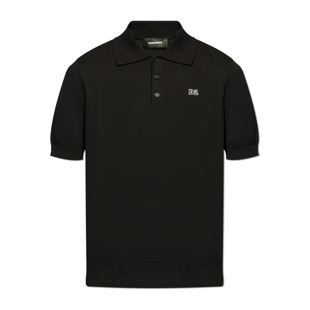 Dsquared2 Men's Black Polo Shirt With Logo - Polo Shirts - S - Tops