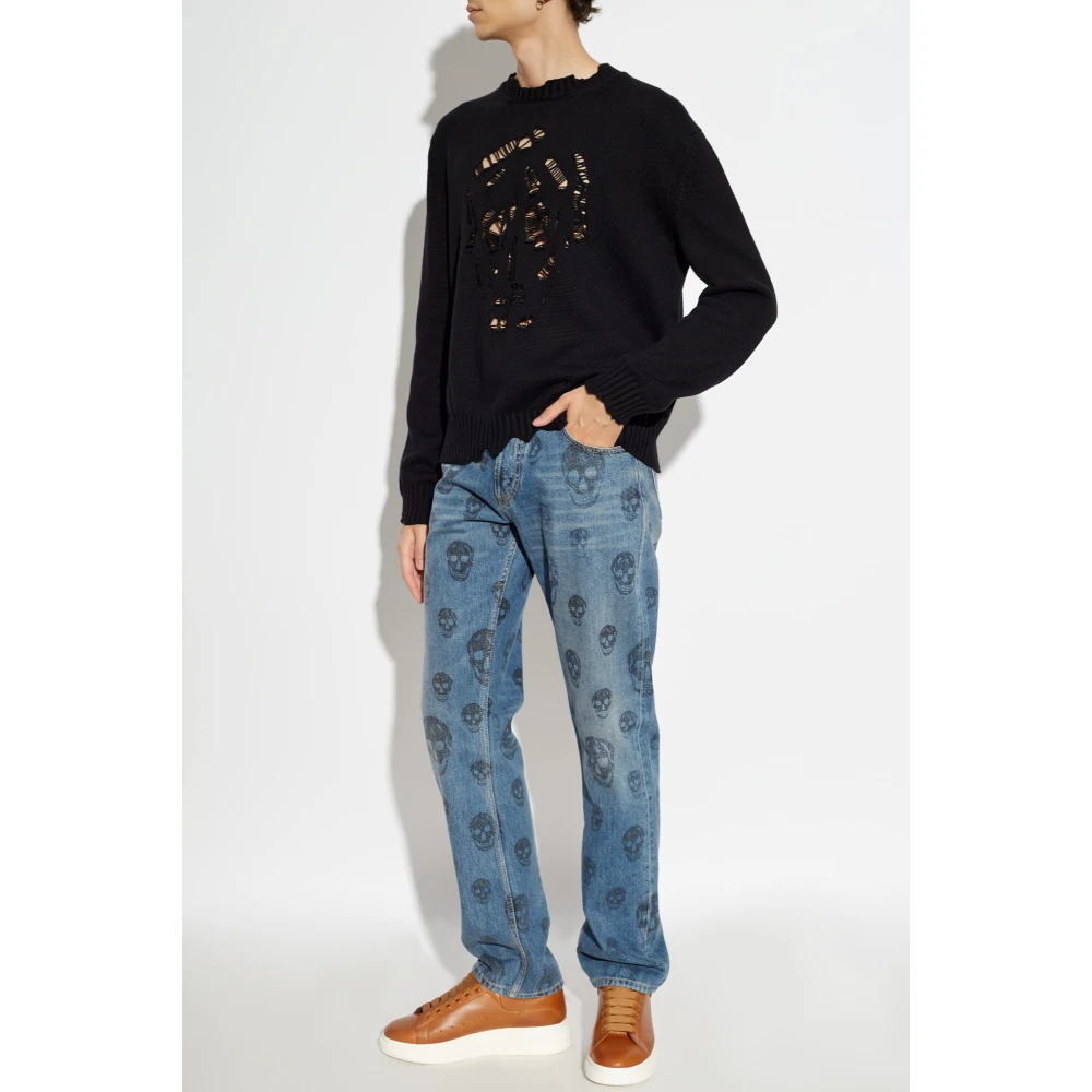 alexander mcqueen Jeans met bedrukt logo Blue Heren