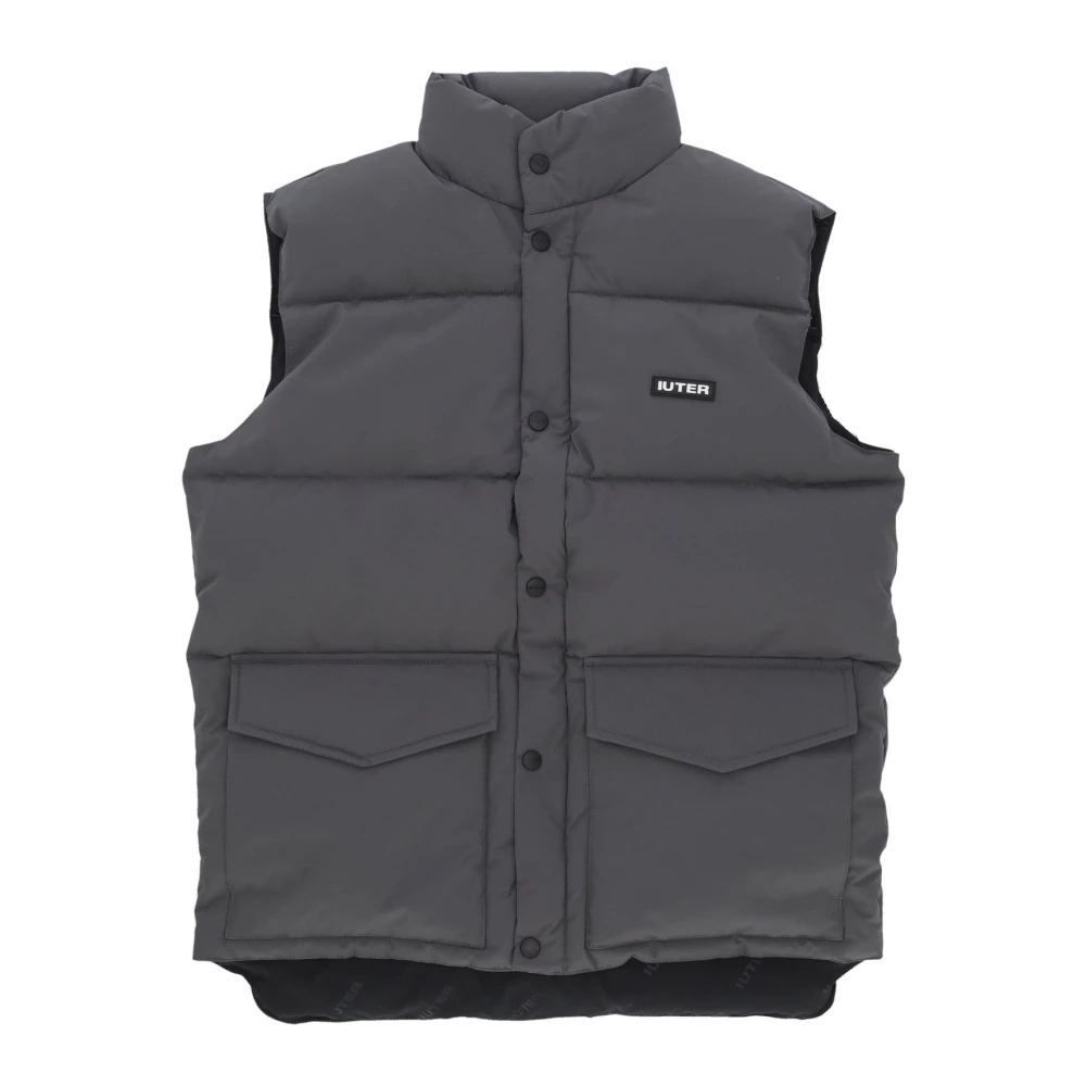 Iuter Men's Gray Waistcoats, L, Dark Grey Sleeveless Down Jacket