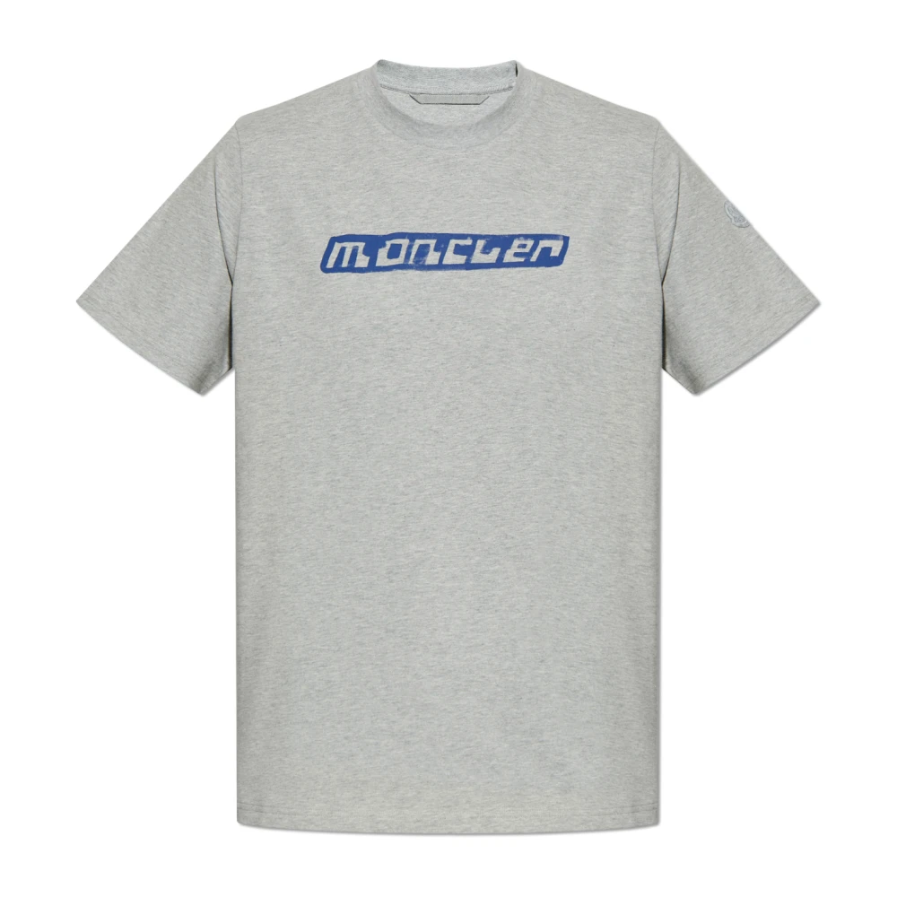 Moncler T-shirt met logo Gray Heren