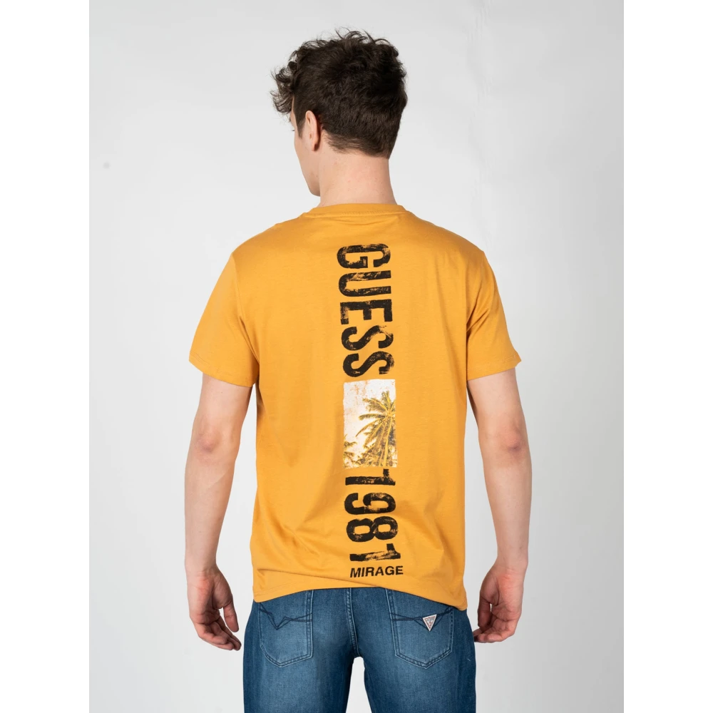 Guess Klassiek Ronde Hals T-Shirt Orange Heren