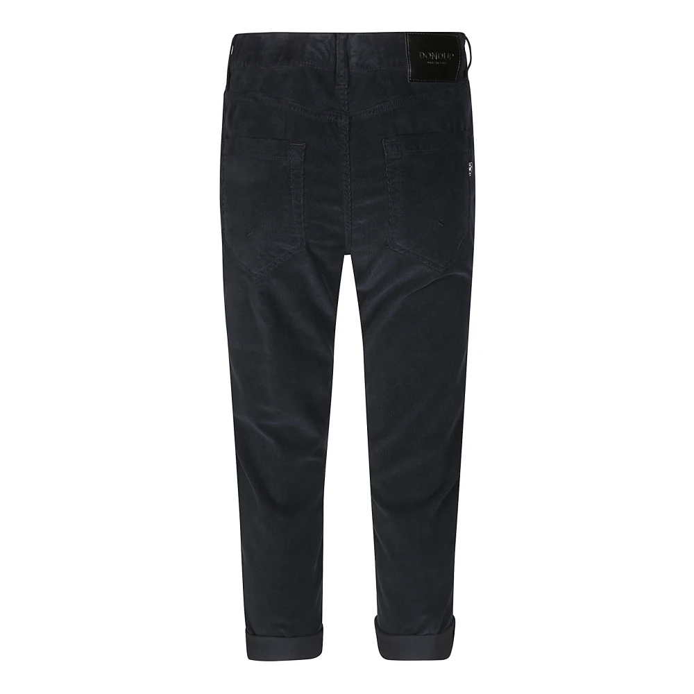 Dondup Velvet Jewel Button Style Black Dames