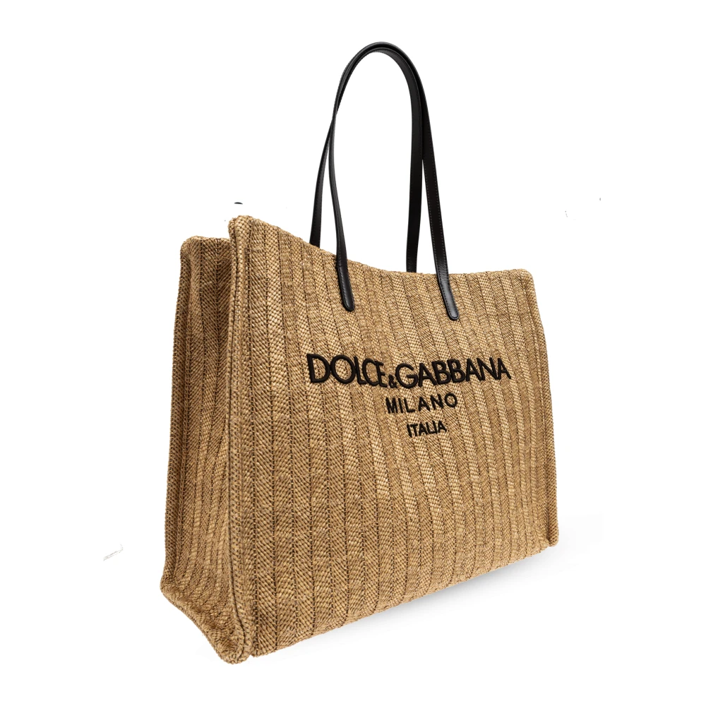 Dolce & Gabbana Shopper tas met logo Beige Heren