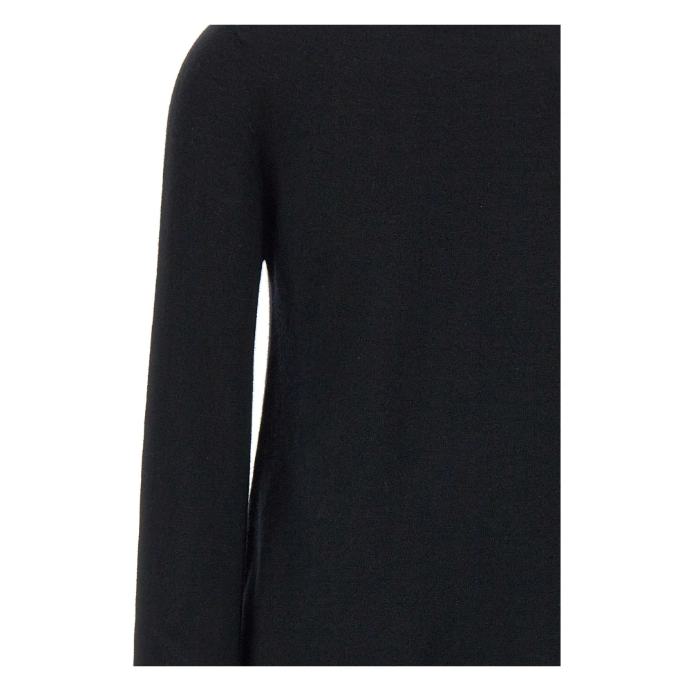 Kaos Zwarte Wol Boothals Trui Black Dames