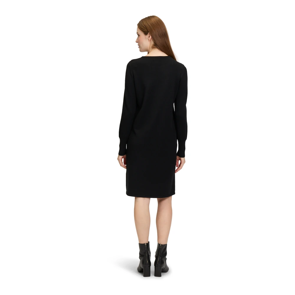 Betty Barclay Elegante Gebreide Jurk met Ronde Halslijn Black Dames