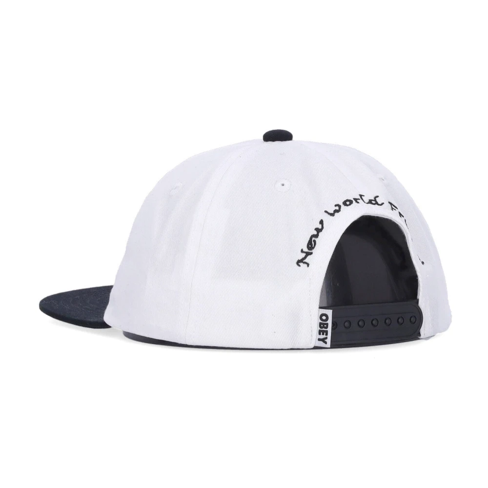 Obey Platte klep snapback pet Wit Multi White Heren