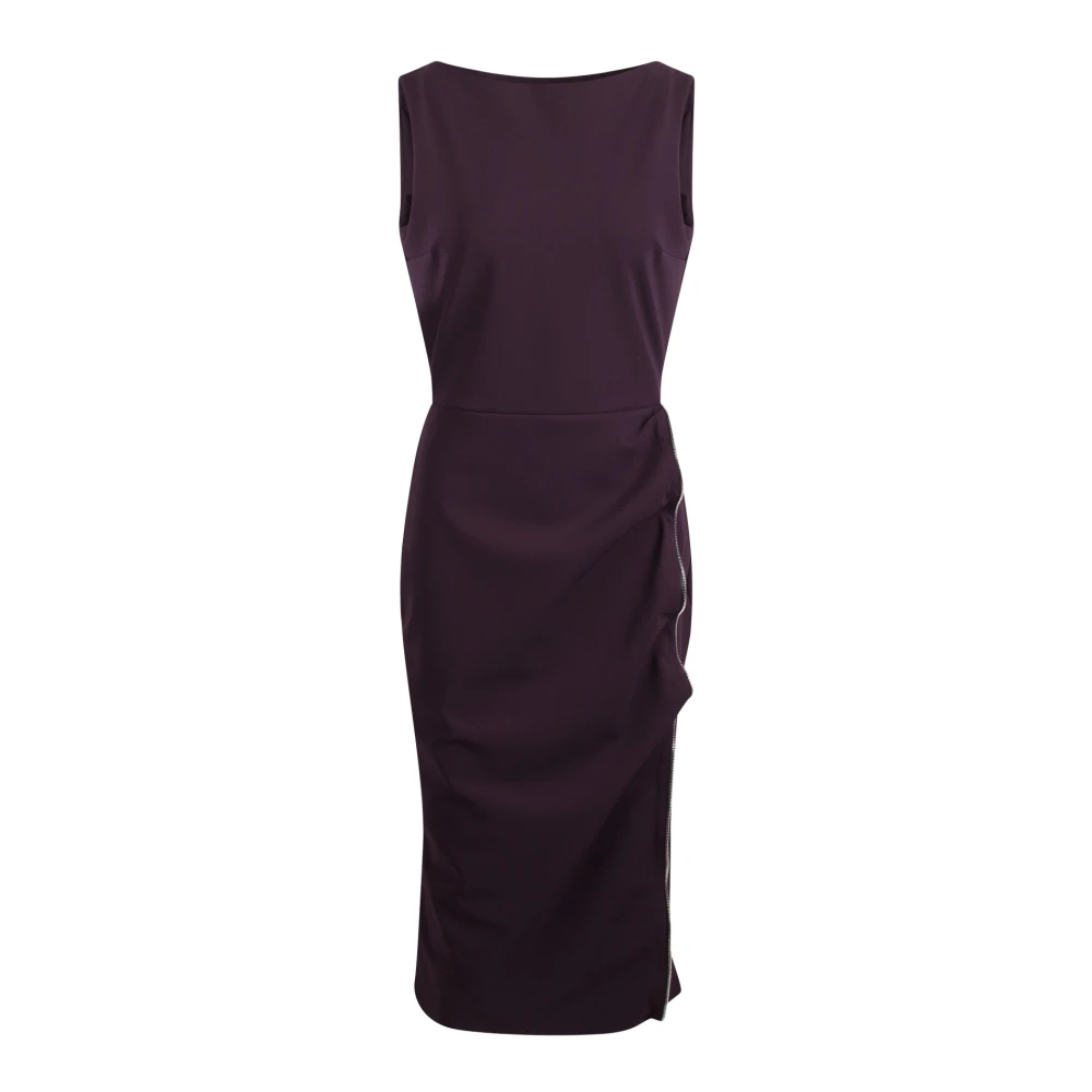 Chiara Boni Paarse Lange Jurk met Ruches Purple Dames