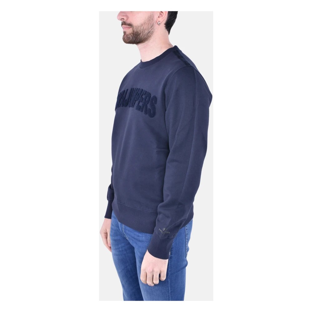 Parajumpers Geborduurde Katoenen Sweater Blue Heren