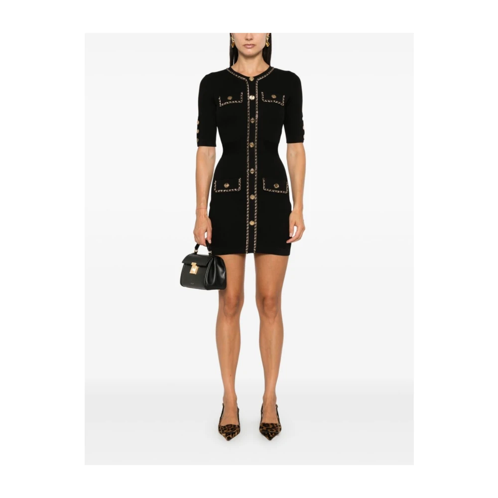 Elisabetta Franchi Zwarte Jurk Aw24 Damesmode Black Dames