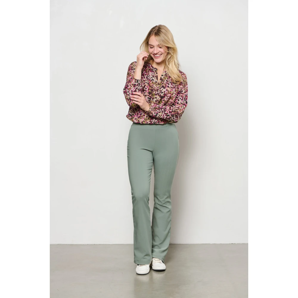 &Co Woman Wijde Broek Zomerse Stijl Green Dames