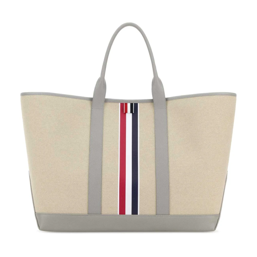Thom Browne Men's Beige Shopping Bags, One Size, Medium Too