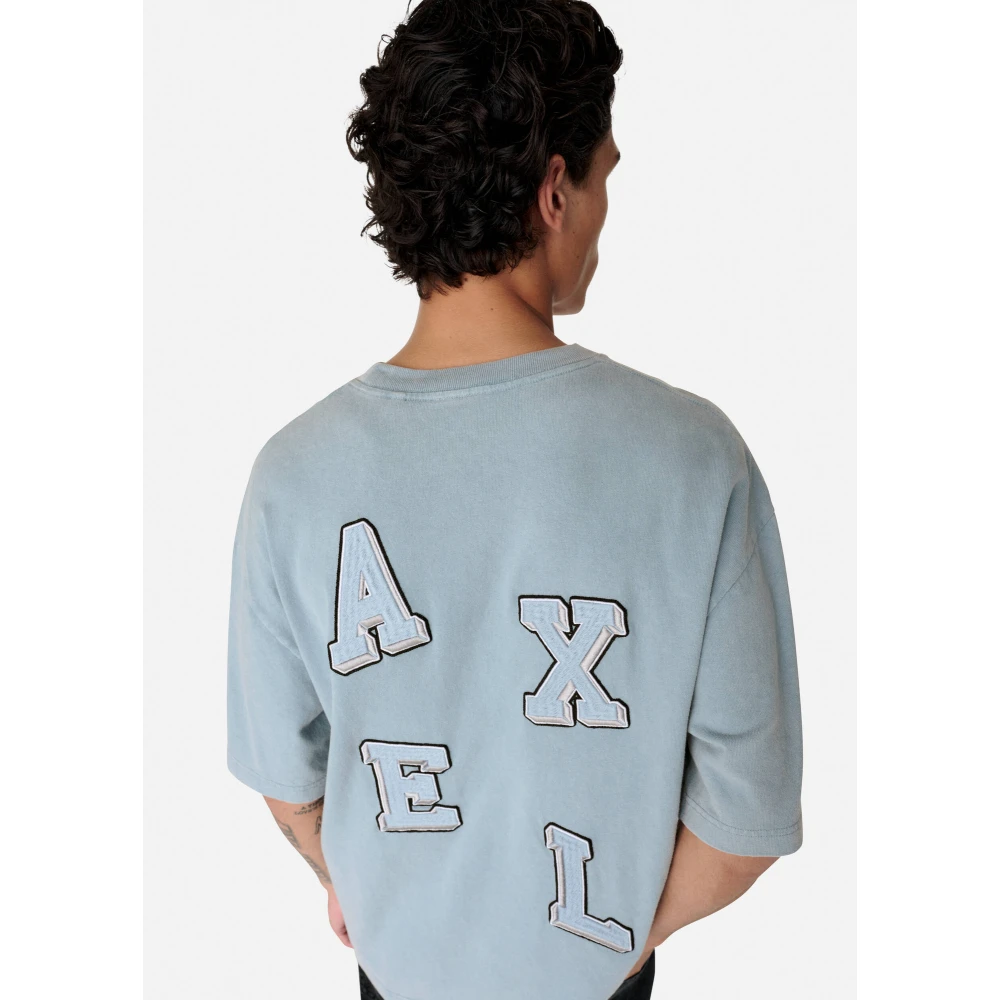 Axel Arigato Typo Zomer T-Shirt Blue Heren