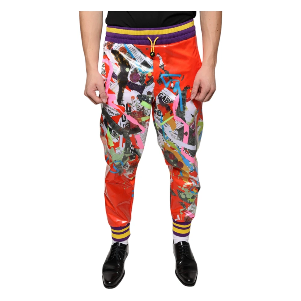 Dolce & Gabbana Men's Multicolor Sweatpants, S, Printed Jogger Joggers