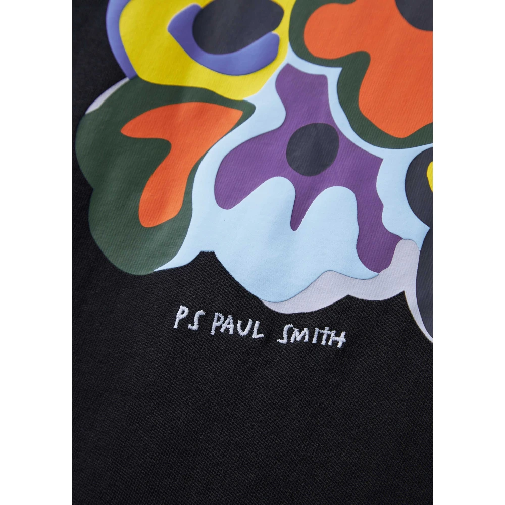 PS By Paul Smith Bloemenmotief Zwart T-Shirt Black Heren