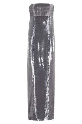Silver Paljett Bustier Klänning