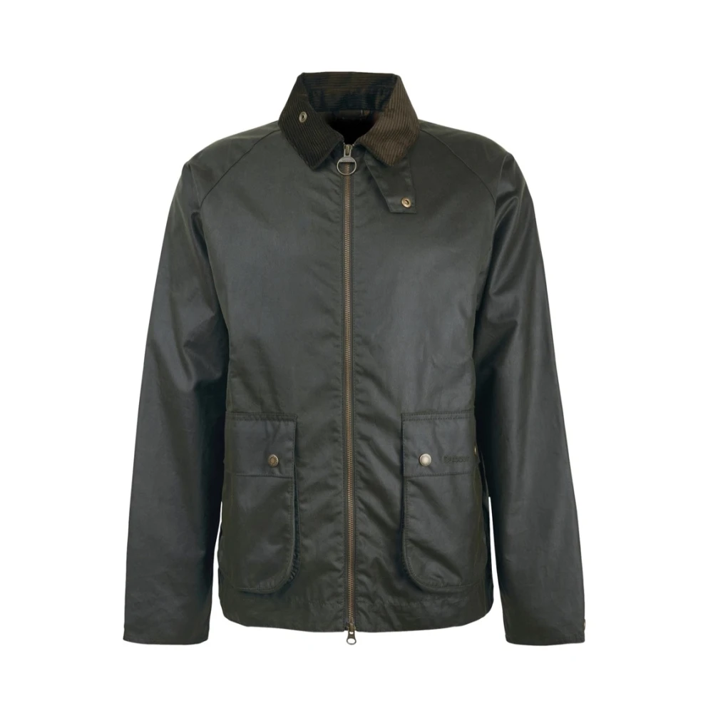 Barbour Korte Waxjas met Tartan Voering Green Heren