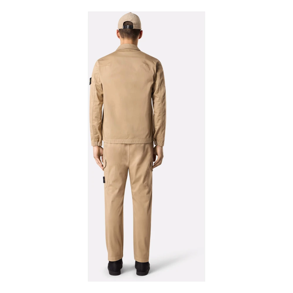 Stone Island Beige Jassen met Zakken Beige Heren