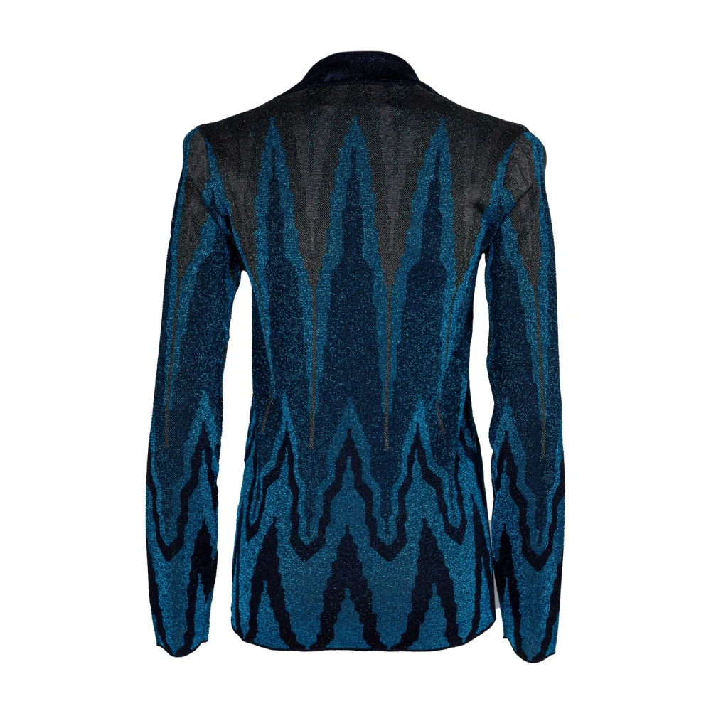 Circus Hotel Lurex Slim Fit Polo Shirt Blue Dames