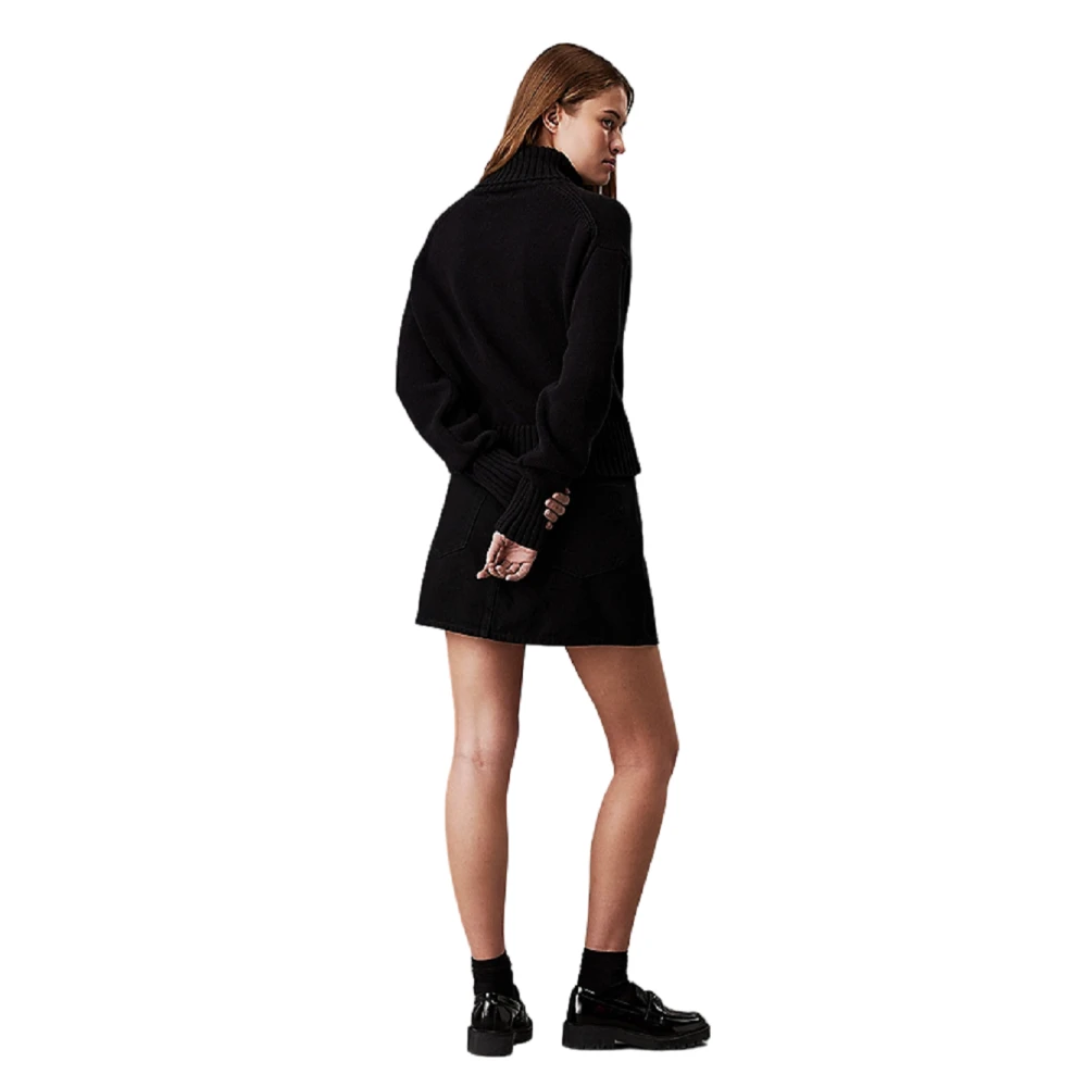 Calvin Klein Chenille High Neck Sweater Zwart Black Dames