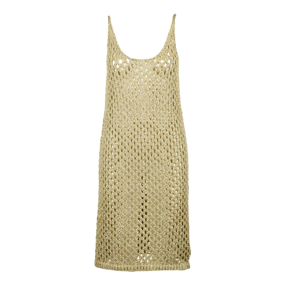 Fabiana Filippi Metallic Fiber Jurk Yellow Dames