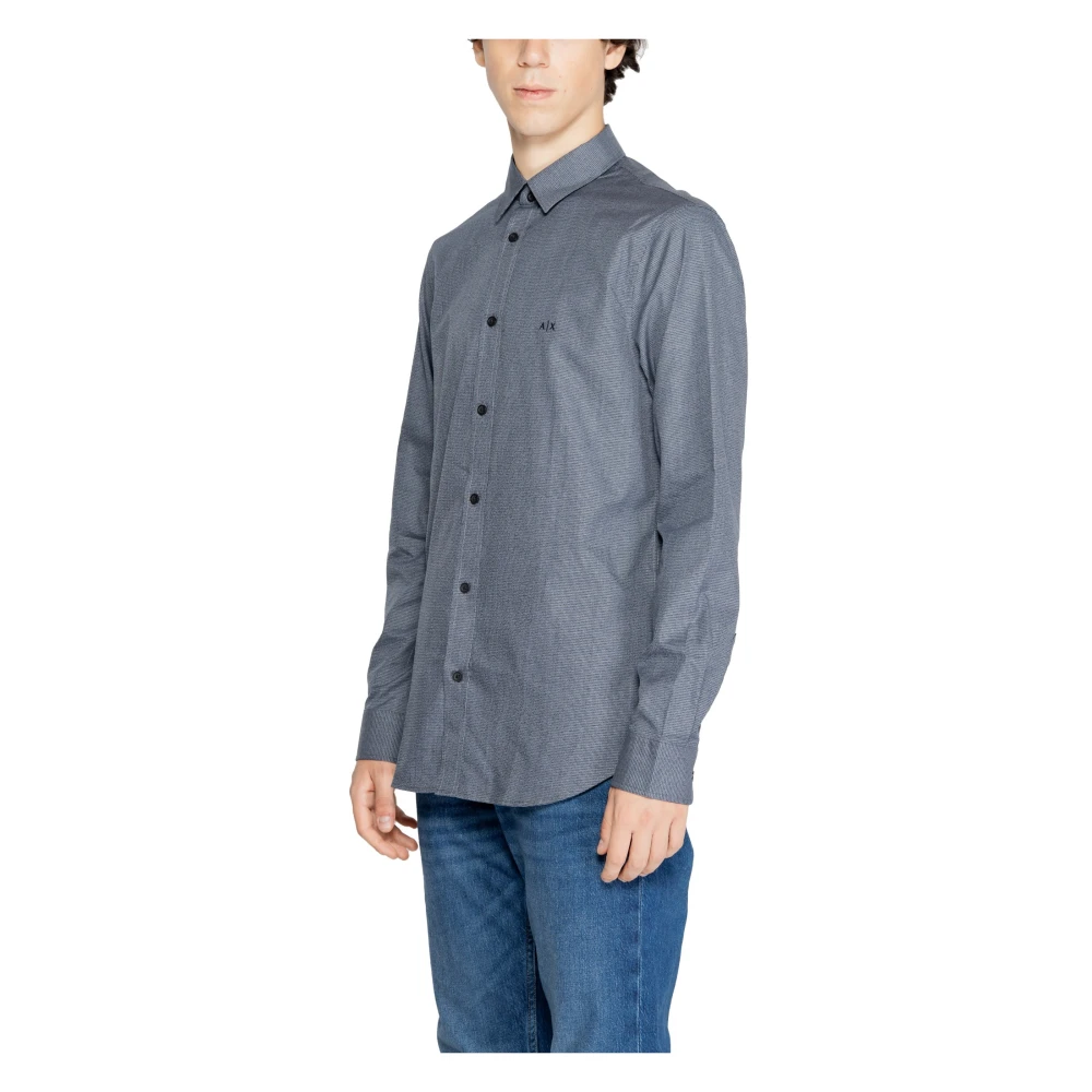 Armani Exchange Blauw Overhemd van Katoen Blue Heren