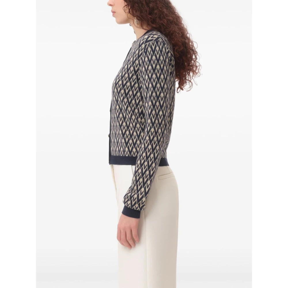 Valentino Garavani Jacquard Cardigan Sweaters Blue Dames