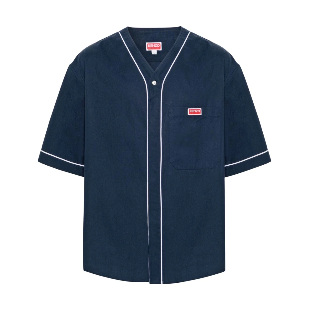 Kenzo Baseball Shirt Klassieke Stijl Blue Heren