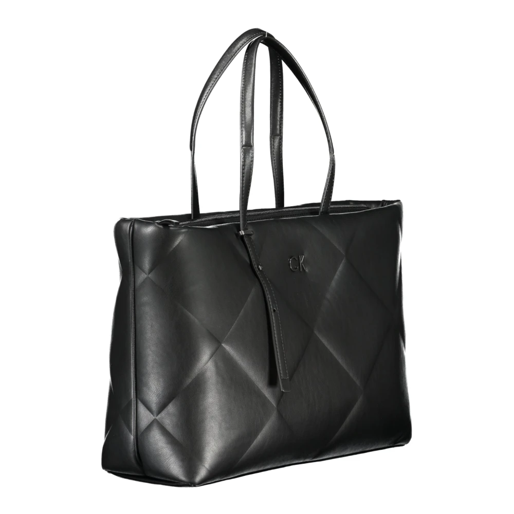 Calvin Klein Zwarte Schoudertas met Verstelbare Banden Black Dames