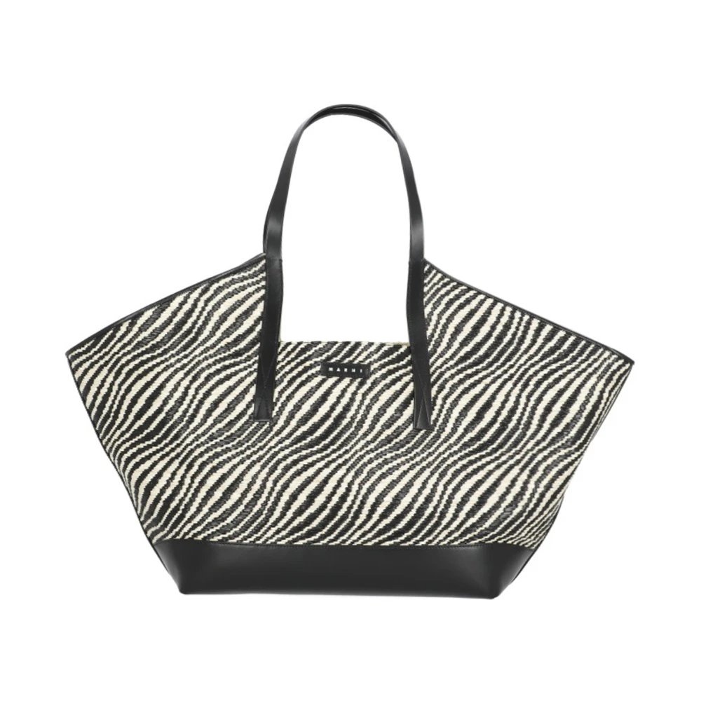 Marni Women's Black Shopping Bags, One Size, Wave Tote