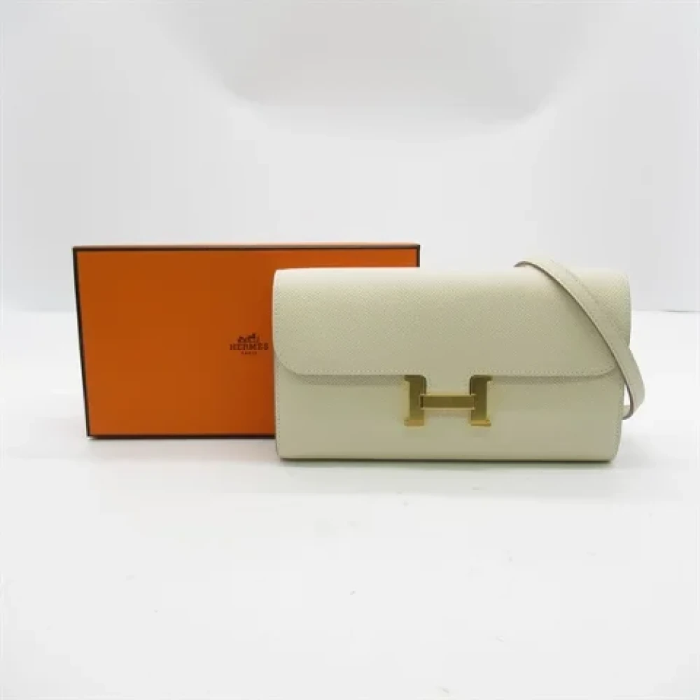 Hermès Vintage Pre-owned Leather crossbody-bags White Dames