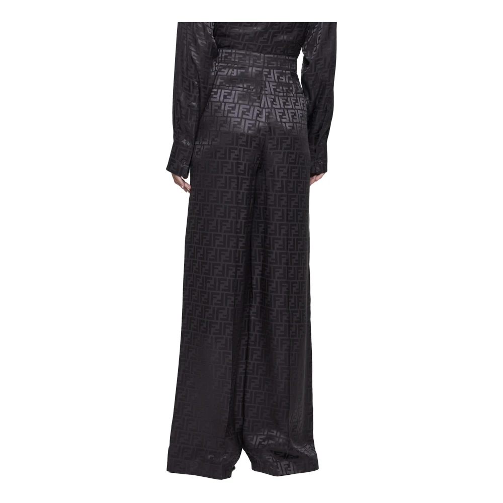 Fendi Wijde broek in FF-motief Purple Dames
