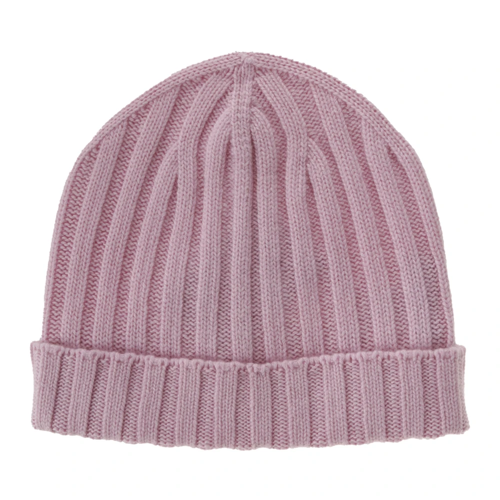 Hindustrie Kashmir Ribbstickad Beanie Mössa Pink, Herr