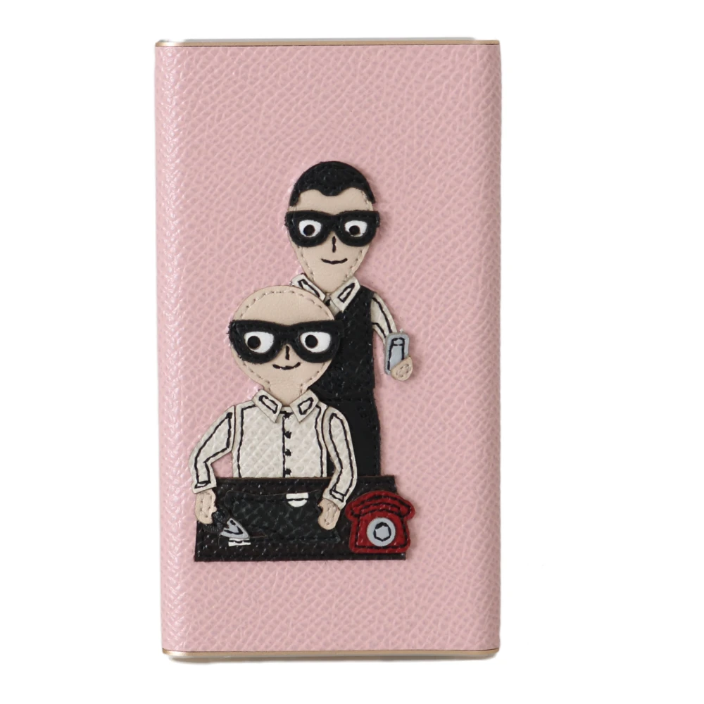 Dolce & Gabbana Women's Pink Leather Power Bank With Dgfamily Logo