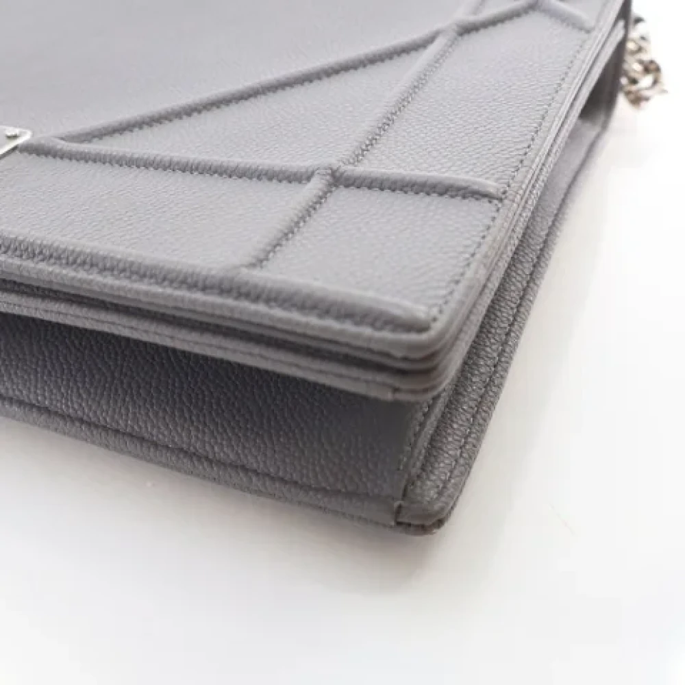 Dior Vintage Pre-owned Leather dior-bags Gray Dames