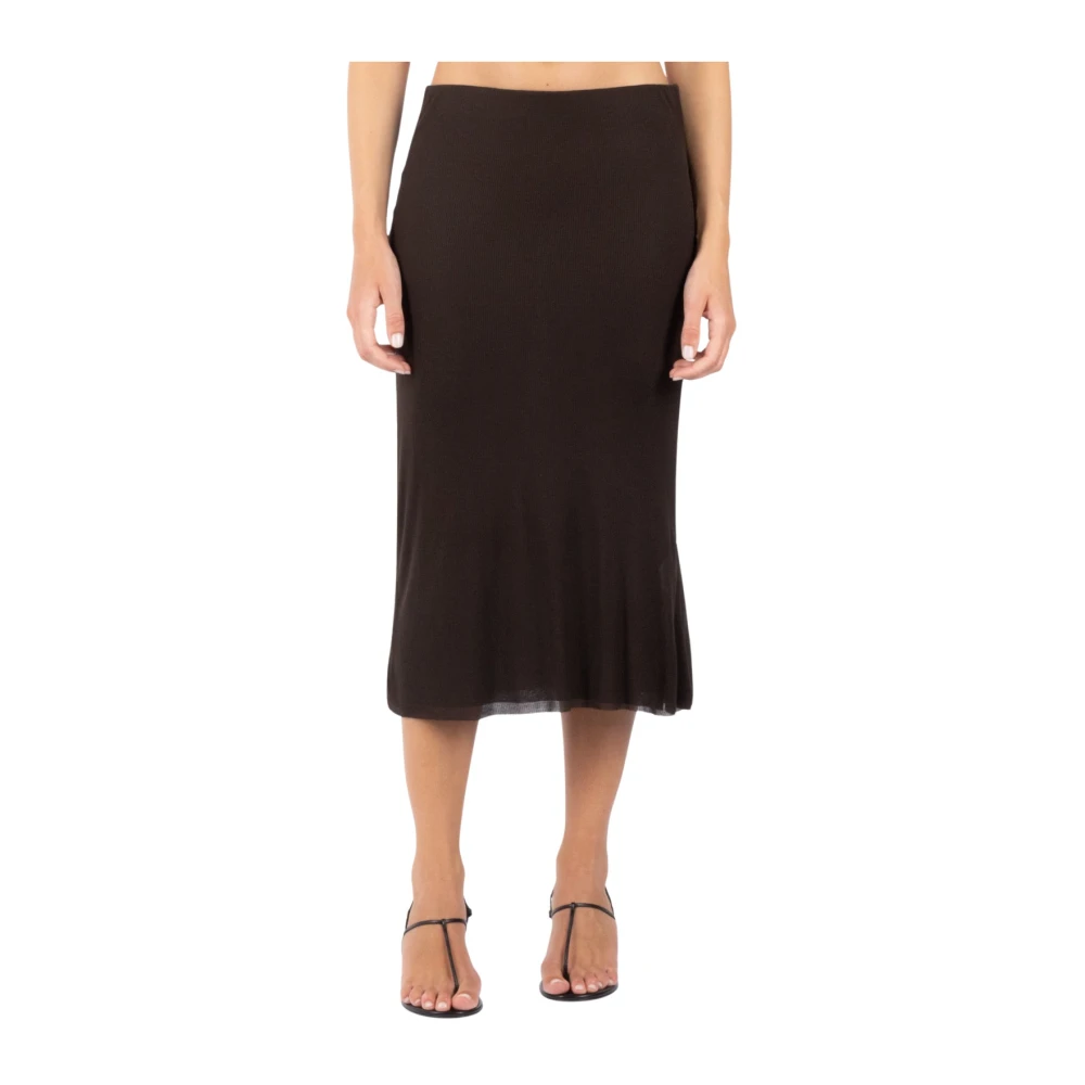 Khaite Donkere Bruine Rok Elegante Stijl Brown Dames