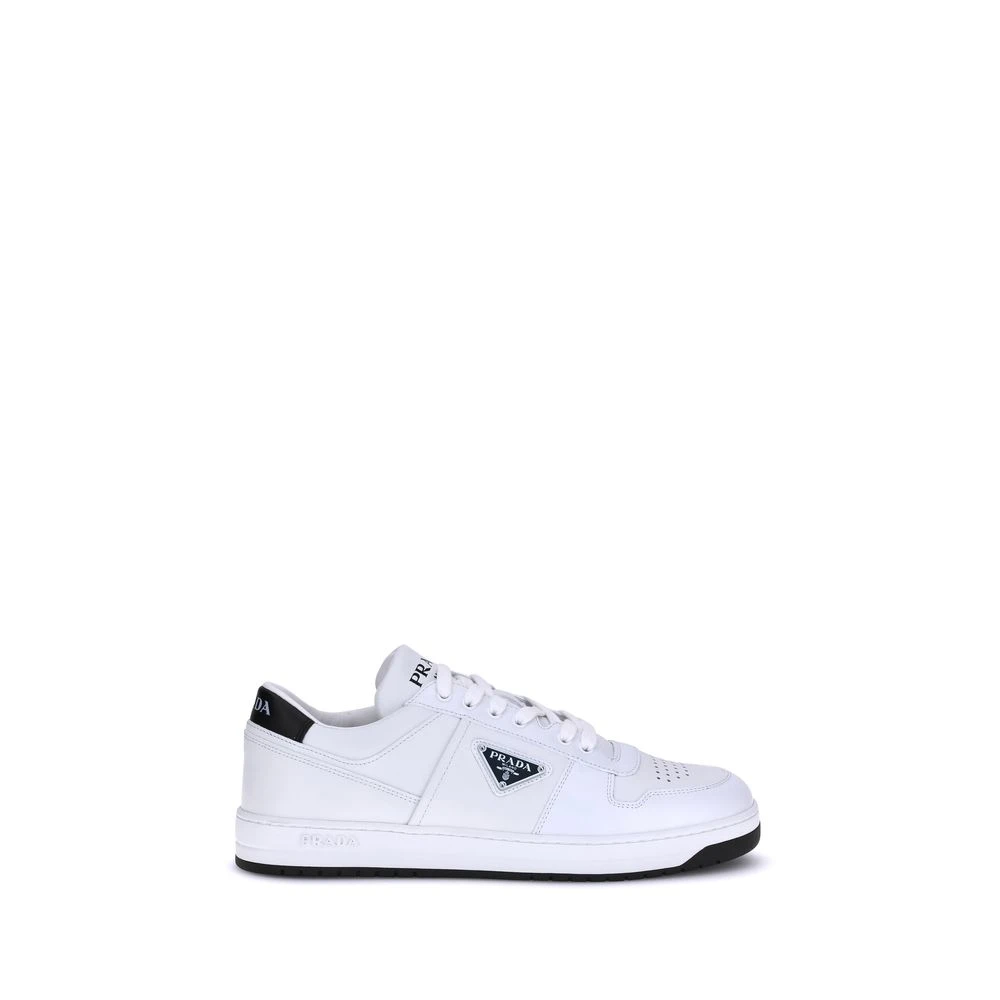 Prada White Calf Leather Bos Taurus Low Top Sneakers - EU41/US8 - Image 2