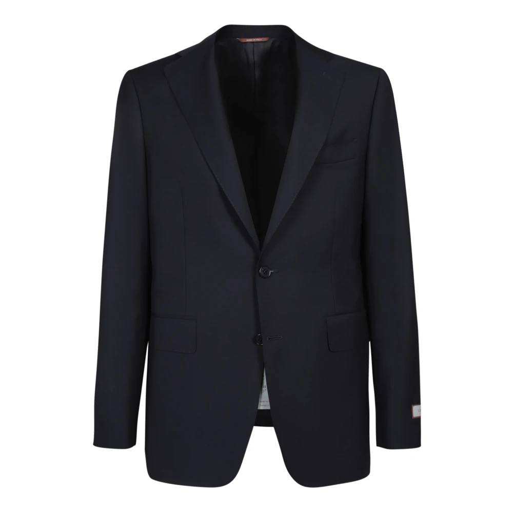 Canali Blauw Wollen Pak Moderne Stijl Blue Heren