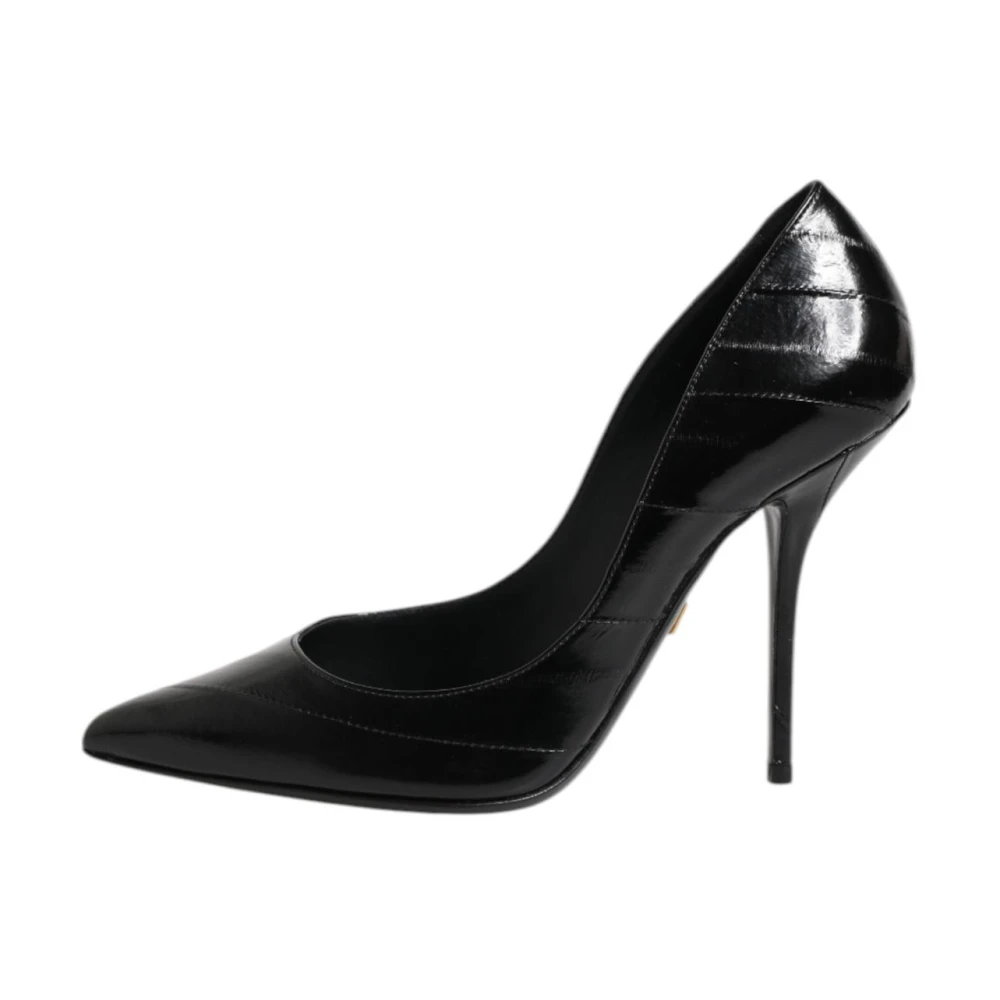 Dolce & Gabbana Damen Schwarz Klassische Stiletto-Pumps Mit Spitzer Zehenpartie