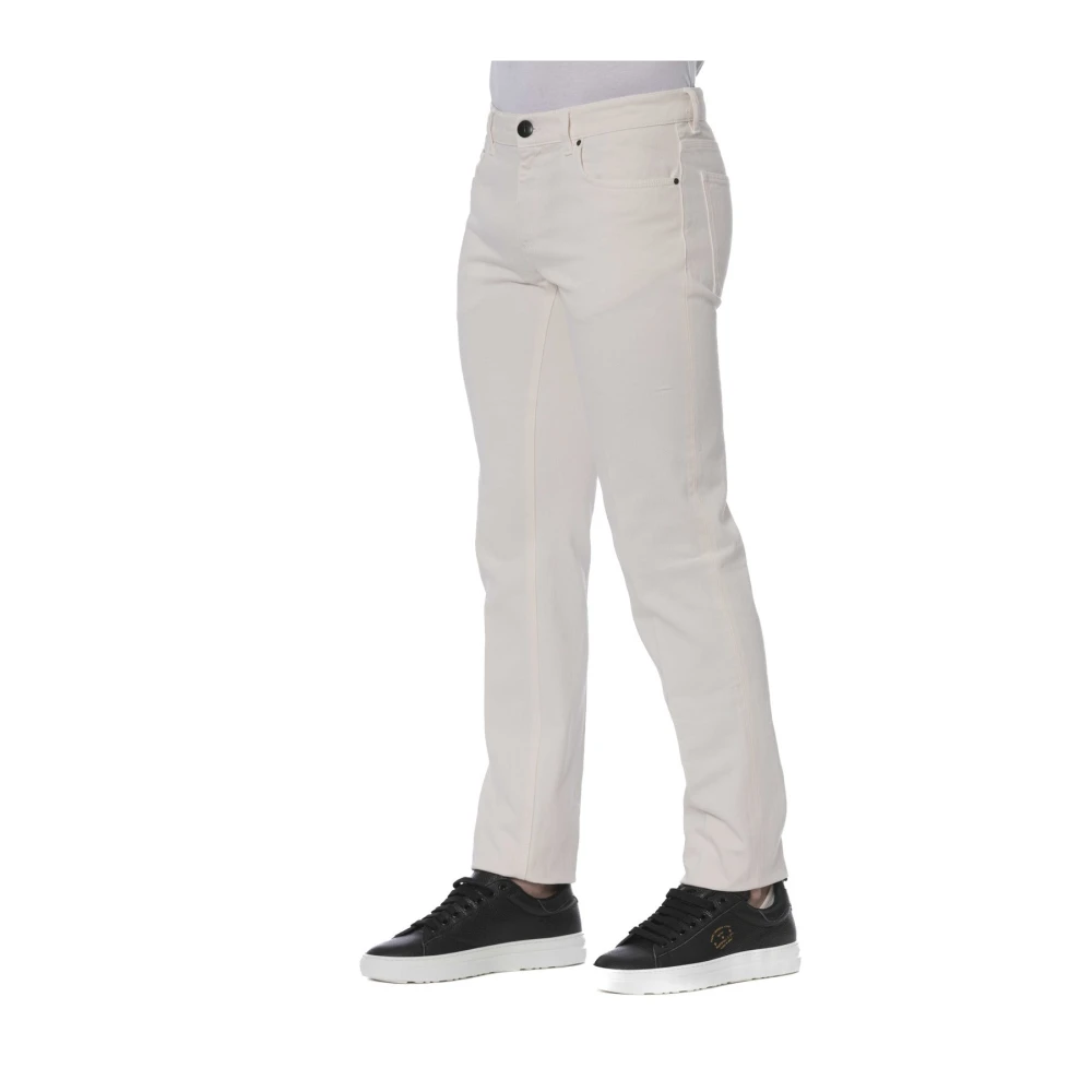 Trussardi Stijlvolle Jeans met knoop- en ritssluiting White Heren
